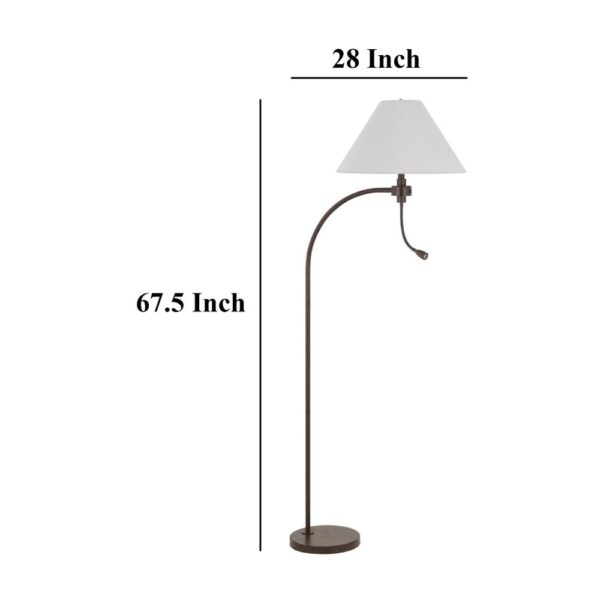150220266991ea6e01c9d.jpeg Ashy 68 Inch Floor Lamp, Gooseneck LED, White Shade, Black Arc Pole