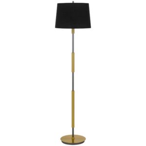 150220266991ea7a9b583.jpeg Siu 60 Inch Floor Lamp, Gold Metal Pole w Finial Tip, Black Shade