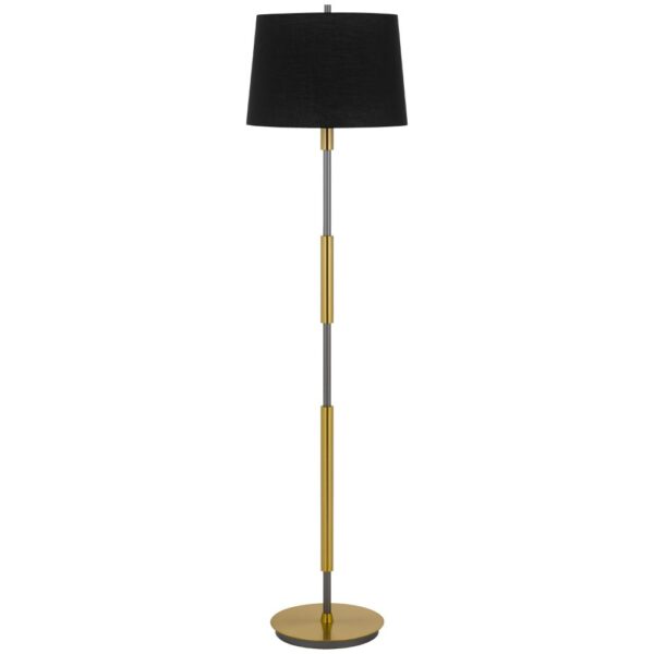 150220266991ea7a9b583.jpeg Siu 60 Inch Floor Lamp, Gold Metal Pole w Finial Tip, Black Shade