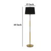 150220266991ea8349d4c.jpeg Siu 60 Inch Floor Lamp, Gold Metal Pole w Finial Tip, Black Shade