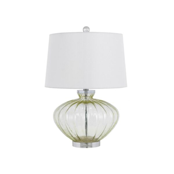 150220266991ea94294f1.jpeg 23 Inch Table Lamp Set of 2, Round Crystal Base, White Fabric Shade