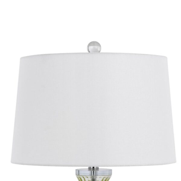 150220266991ea9647f69.jpeg 23 Inch Table Lamp Set of 2, Round Crystal Base, White Fabric Shade
