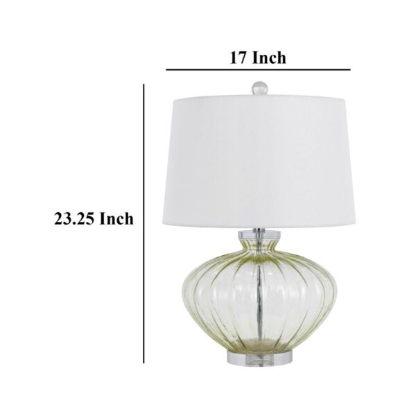 150220266991ea9acf9b3.jpeg 23 Inch Table Lamp Set of 2, Round Crystal Base, White Fabric Shade