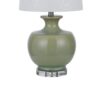 150220266991eac720d03.jpeg Kela 28 Inch Table Lamp Set of 2, Green Ceramic Pot Base, White Shade