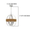 150220266991eb0999d10.jpeg Baty Chandelier, 3 Light Rustic Rattan, Round White Metal 18 Inch