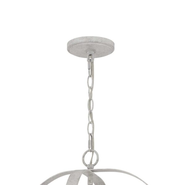 150220266991eb1b83068.jpeg Baty Chandelier, 4 Light Rustic Rattan Round, White Metal 21 Inch