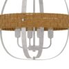 150220266991eb1e39d02.jpeg Baty Chandelier, 4 Light Rustic Rattan Round, White Metal 21 Inch
