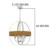 150220266991eb2107a8c.jpeg Baty Chandelier, 4 Light Rustic Rattan Round, White Metal 21 Inch