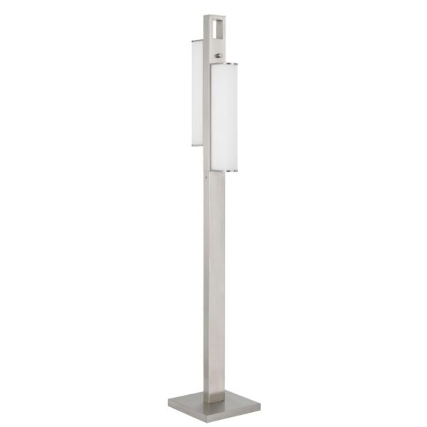 Mora Floor Lamp w Dimmer Switch, 2 Ports, Dual LED, Chrome 61 Inch