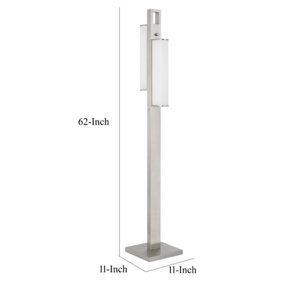Mora Floor Lamp w Dimmer Switch, 2 Ports, Dual LED, Chrome 61 Inch