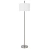 Ano Floor Lamp, Slim Frame, White Drum Shade, Chrome Metal 67 Inch