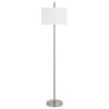 Ano Floor Lamp, Slim Frame, White Drum Shade, Chrome Metal 67 Inch