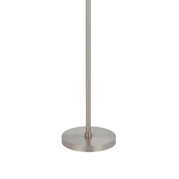 Ano Floor Lamp, Slim Frame, White Drum Shade, Chrome Metal 67 Inch