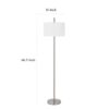 Ano Floor Lamp, Slim Frame, White Drum Shade, Chrome Metal 67 Inch