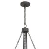 Nexy 24 Inch Chandelier, 5 Light Bulb Sockets, Gray Metal Cage Design
