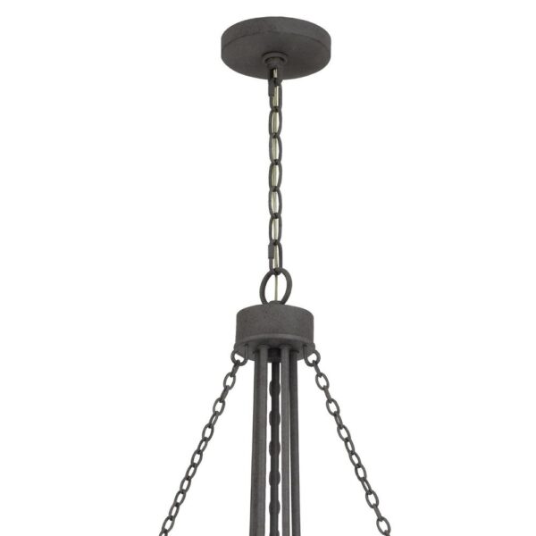 Nexy 24 Inch Chandelier, 5 Light Bulb Sockets, Gray Metal Cage Design