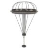 Nexy 29 Inch Chandelier, 8 Light Bulb Sockets, Gray Metal Cage Design