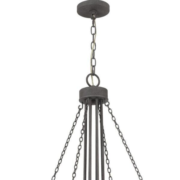 Nexy 29 Inch Chandelier, 8 Light Bulb Sockets, Gray Metal Cage Design