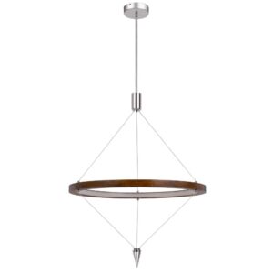 150220266991eb91af9e5.jpeg Erbo 11 Inch Pendant Light Fixture, Dimmable LED, Pine Wood and Chrome
