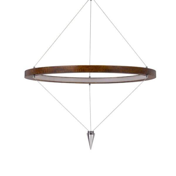 150220266991eb99ceff3.jpeg Erbo 11 Inch Pendant Light Fixture, Dimmable LED, Pine Wood and Chrome