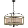 150220266991ebb3cf48a.jpeg Acia 26 Inch Chandelier, Classic Round Organza Shade Wood, Metal