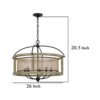 150220266991ebbe72cd3.jpeg Acia 26 Inch Chandelier, Classic Round Organza Shade Wood, Metal