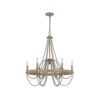 150220266991ebd9e75b4.jpeg Maci 28 Inch Chandelier, White Beaded Candelabra Design, Brown Wood