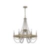 150220266991ebdc73f3c.jpeg Maci 28 Inch Chandelier, White Beaded Candelabra Design, Brown Wood