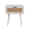 150220266991ec3288d2f.jpeg Camy Side End Table, Natural Brown Cane Woven Drawer, White 22 Inch