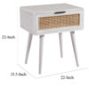 150220266991ec39e5e4f.jpeg Camy Side End Table, Natural Brown Cane Woven Drawer, White 22 Inch