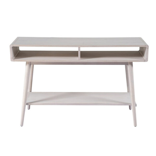 Camy Sofa Console Table, 2 Open Cubbies, 1 Lower Shelf, White 48 Inch