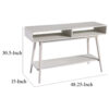 Camy Sofa Console Table, 2 Open Cubbies, 1 Lower Shelf, White 48 Inch
