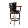 Hugo Swivel Barstool Chair, Black Faux Leather, 34 Inch Extra Tall