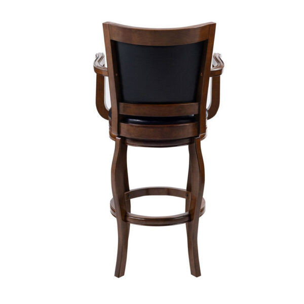 Hugo Swivel Barstool Chair, Black Faux Leather, 34 Inch Extra Tall
