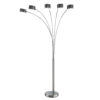 150220266991ec619a1d5.jpeg 5 Arm Arched Floor Lamp, 84 Inch Chrome Metal Sleek Stem, Round Base