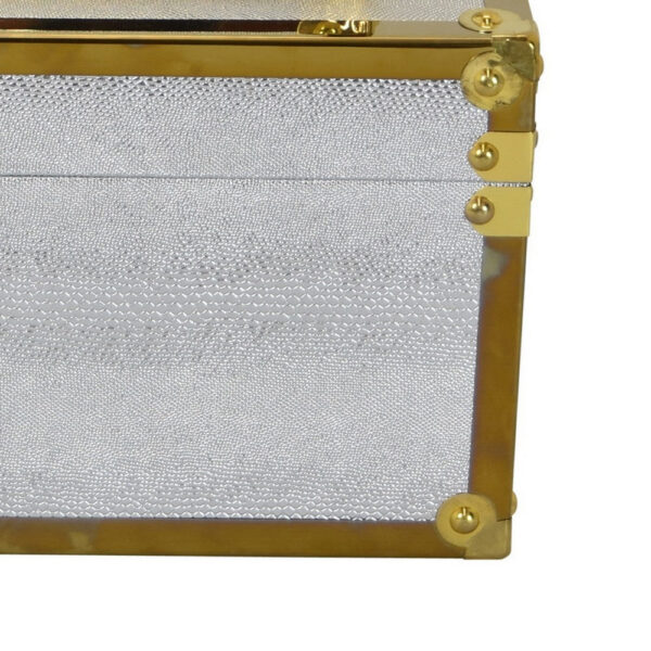 Jito Decorative Jewelry Box Set of 2, Abstract Pattern, Silver Gold