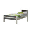 Robin Twin Size Bed, Transitional Style White and Gray Wood Frame
