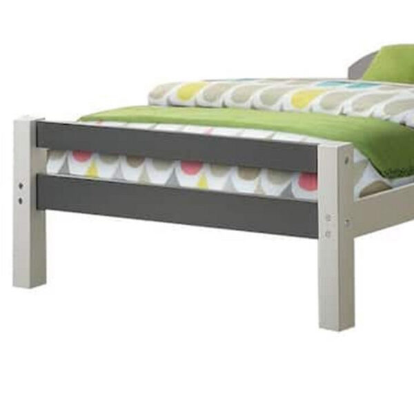 Robin Twin Size Bed, Transitional Style White and Gray Wood Frame