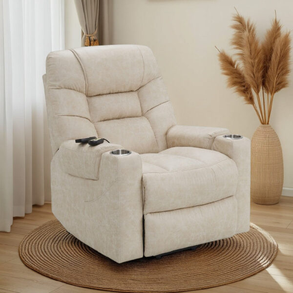 150220266991ece071ce9.jpeg Aira Power Recliner Lift Chair with Heating Massage, Gray Faux Leather