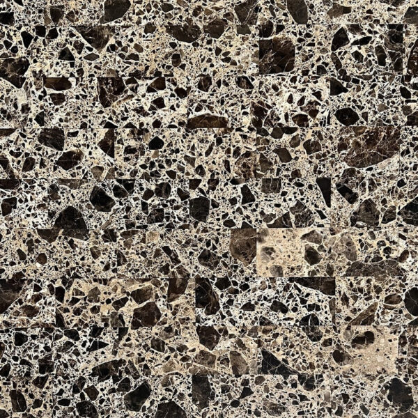 Aliya Side End Table, Rectangular 28 Inch Marble, Cherry Brown Wood