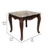 Aliya Side End Table, Rectangular 28 Inch Marble, Cherry Brown Wood