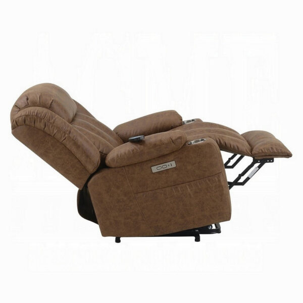 Mario Power Recliner Lift Chair, Heating Massage, Brown Faux Leather