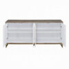 Avia Sideboard Console Cabinet, White Marble Look 4 Door Brown 65 Inch