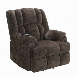 Cassy Power Recliner Chair with Lift, Heating, Massage, Brown Velvet