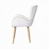 Willy Side Chair Set of 2, White Boucle, Soft Padding, Brown Wood Legs