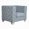150220266991ed7a1b04e.jpeg Reah Accent Chair, Knitted Light Blue Chenille, White Composite Wood