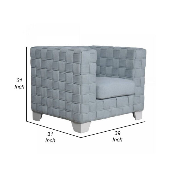 150220266991ed85043eb.jpeg Reah Accent Chair, Knitted Light Blue Chenille, White Composite Wood