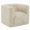 150220266991eda654142.jpeg Savoir Swivel Accent Chair, Modern Soft Furry Beige Fabric, Round Arms