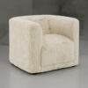 150220266991edb3cd7ac.jpeg Savoir Swivel Accent Chair, Modern Soft Furry Beige Fabric, Round Arms