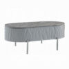 Doug Coffee Table, Gray High Gloss, Chrome Metal, Gray Wood, 47 Inch